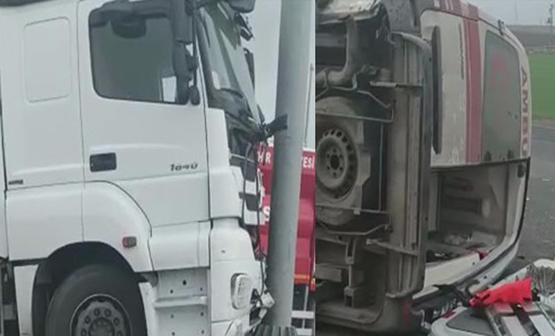 DİYARBAKIR’DA AMBULANS VE TIR ÇARPIŞTI! 1 ÖLÜ 5 YARALI