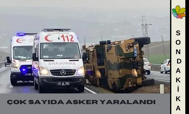 SİLVAN KARAYOLUNDA ZIRHLI ARAÇ DEVRİLDİ! ÇOK SAYIDA ASKER YARALANDI