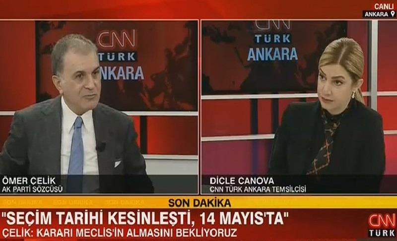 ÇELİK: SEÇİMİN 14 MAYIS’TA OLMASI ARTIK KESİNLEŞTİ