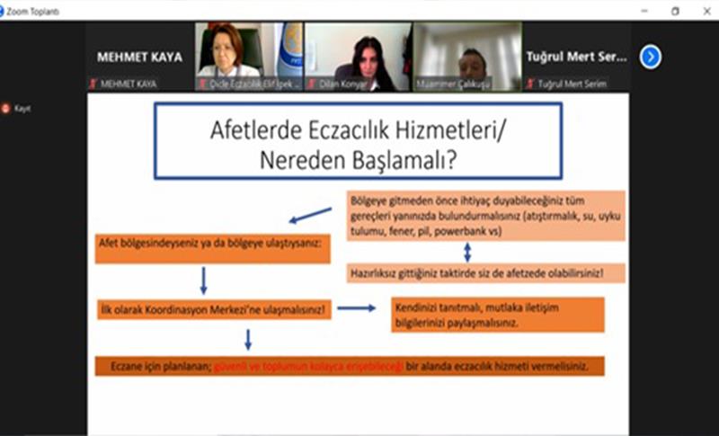 DÜ’DE ‘AFET VE ACİL DURUMDA ECZACILIK HİZMETLERİ ETKİNLİĞİ’ SEMİNERİ