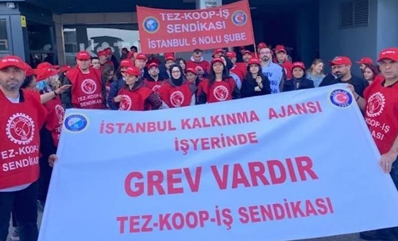 İSTANBUL’DA İŞÇİLERDEN GREV