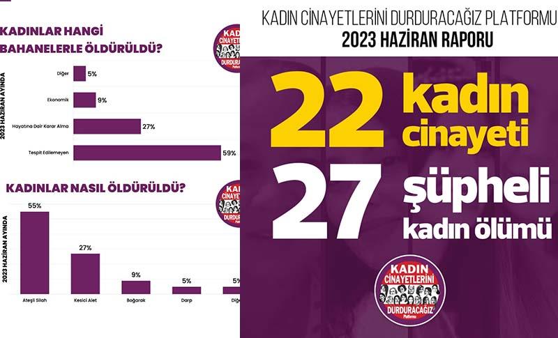 KCDP RAPORU: HAZİRANDA EN AZ 22 KADIN KATLEDİLDİ