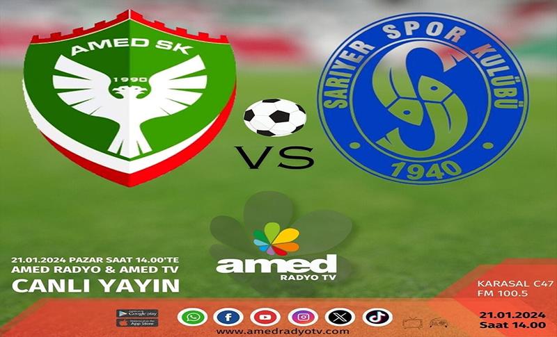 AMEDSPOR MAÇI AMED RADYO TV’DE CANLI YAYINLANACAK