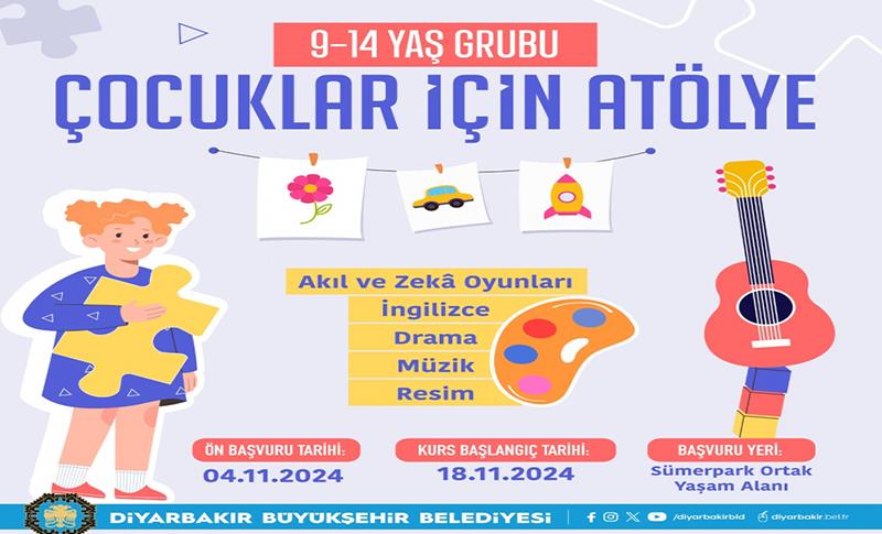 ÇOCUKLAR İÇİN ATÖLYE KAYITLARI BAŞLADI