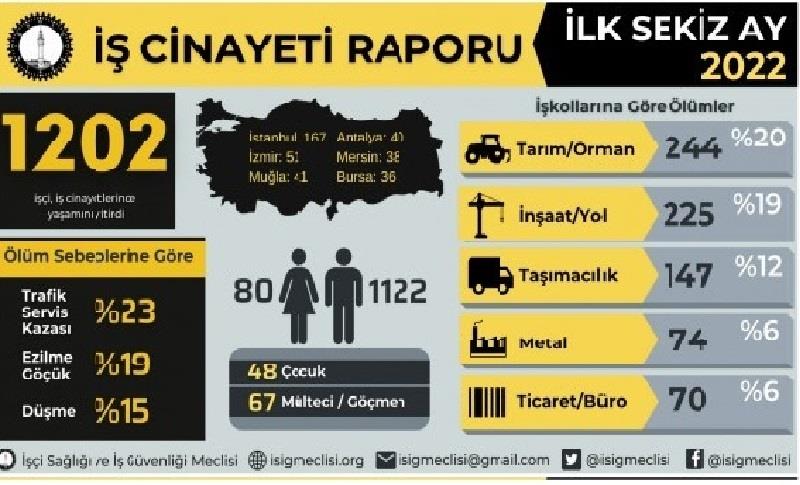 ÎSÎG: DI 8 MEHAN DE HEZAR Û 202 KARKERAN JÎYANA XWE JI DEST DA