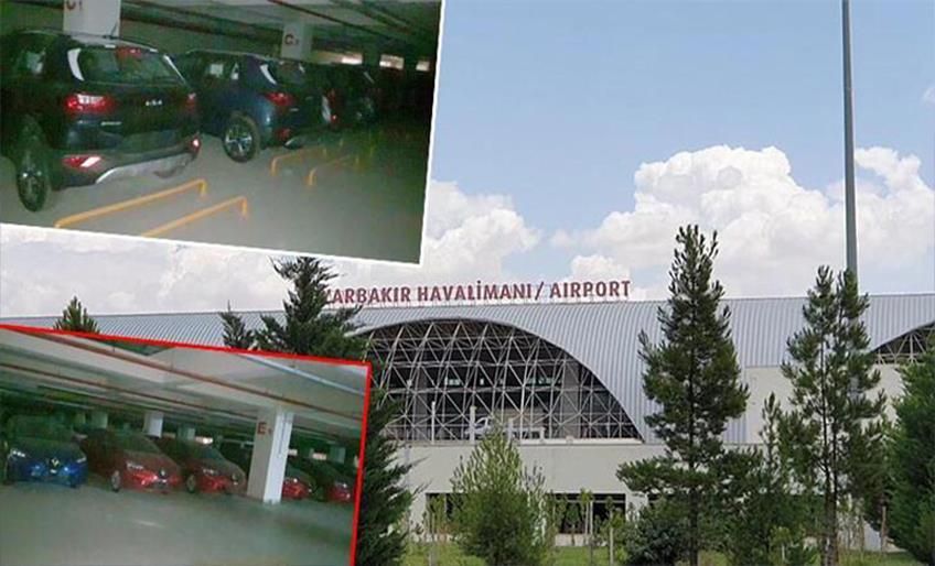 Diyarbakır Havalimanı otoparkında, eksi 1’inci katta plakasız ve ambalajları üzerinde onlarca sıfır otomobil park halinde görüntülendi.